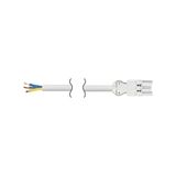 Connection cord 3x2.5mm 2 female 3-pole connectors, Wieland system, without plug; white; 2 m