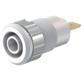 4 mm socket, flat plug connection, mounting Ø 12.2 mm, CAT III, white, 23.3000-29