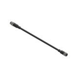 M12 male-female wired connector: straight, 5 poles, 5 m cable