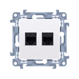 Double IT socket RJ45 category 6, white
