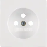 Central part for socket with earth pin, Berker Q.x, white, velvet