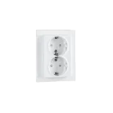 OUTLET FLUSH MOUNTED DOUBLE COVER REHAB W/EARTH WHITE 6-PACK