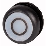 M22S-DL-W-X0 Illuminated pushbutton actuator, RMQ-Titan, Flush, momentary, White, inscribed 0, Bezel: black
