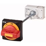 Door coupling rotary handle, red-yellow max 60mmshaft, size 1