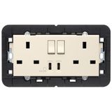 2 2P+E13ABS socket+red switch+C/C-USB bl