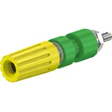 Pole terminal, 4 mm, yellow/green, 30 VAC/60 VDC, 35 A, M4 threaded bolt, nickel-plated, 23.0330-20