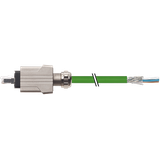 RJ45 Push Pull male 0° with cable AIDA PUR 1x4xAWG22 gn UL/C 1.8m