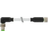 M8 male 90° / M8 female 0° A-cod. PUR 3x0.25 gy +robot+drag ch. 1.5m