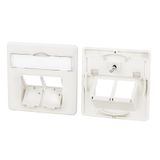Central plate 50 x 50 mm 2 port, pearl white, E-DAT C6