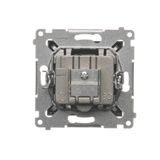 Single switch with backlight LED, (module), 10AX, quick connection, Bronze matt, metalic