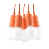 Hanging lamp DIEGO 5 orange E27 5x60W IP20