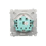 Double contact push button illuminated, 10AX, champagne matt