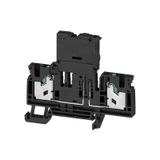 Fuse terminal, SNAP IN, black, 4 mm², 6.3 A, 250 V, Number of connecti
