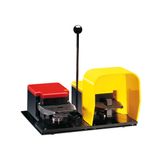 Foot switch, K series, two pedals, left pedal with free actuation and right pedal with safety lever, plastic body, left open, contacts 1NO+1NC snap action. Right close, contacts 2NO+2NC snap action
