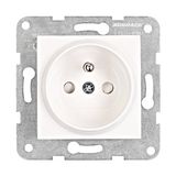 Pin socket outlet with safety shutter, screw clamps, white