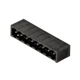 PCB plug-in connector, male header, closed side, THT/THR solder connection, 5.08 mm, Number of poles: 7, 270°, Solder pin length (l): 1.5 mm, tinned, black, Tape