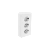 CORNERBOX WITH TRIPLE OUTLET WHITE 3-PACK