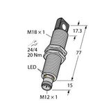 Ultrasonic Sensor Diffuse Mode Sensor   RU40U-M18ES-LU8X2-H1151