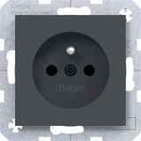 Wall socket earth pin, Safety Plus, plug-in type, A.x/C.x, anthracite