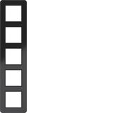 Cover frame 5-way, C.8, glossy black glass
