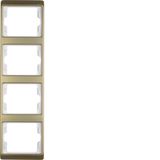 Frame 4gang vertical Arsys gold, metal