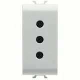 ITALIAN STANDARD SOCKET-OUTLET 250V ac - 2P+E 10A - P11 - 1 MODULE - SATIN WHITE - CHORUSMART