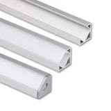 Corner aluminum profile RJ, 19x19mm, matte diff, 2m