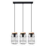 HANGING LAMP GOTTO 3L BLACK/WOOD E27 3X15W IP20