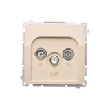 R-TV-SAT final aerial socket, atten.: 1dB, beige