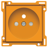 Finishing set for socket outlet with pin earthing and shutters, flush-mounting depth 28.5 mm, orange