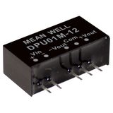 DPU01N-15 DC/DC converter 21.6-26.4V:+/-15V 33mA 1W, MEAN WELL