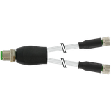 Y-Distributor M12 male / M8 female 0° A-cod. PUR 3x0.34 gy  3.5m