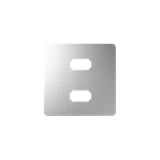 Cover for 2 x USB (2.0) type A socket, female, aluminum