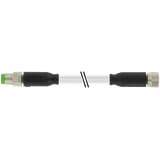 M8 male 0° / M8 female 0° A-cod. PUR 3x0.25 gy UL/CSA+drag 0.9m