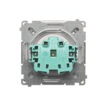 Double two-way switch, (module), 10AX, Screw, satin, metallized