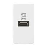 USB Charging Socket type-C 20W white, Legrand - Arteor