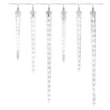 LED Christmas garland – icicles, 6 pcs, 2 m, indoor and outdoor, cool white