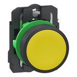 Plastic PB yellow flush 1 NO Push-in