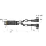 2-Way Splitter Y-Splitter with Cable, M12 × 1 Female - 2x Male Ø 8 mm   VBRK4.4-2PSW3S-0.6/0.6/TXL