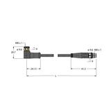 Actuator and Sensor Cable, PVC Extension Cable   PKW4M-P7X2-1-PSG4M/TEL