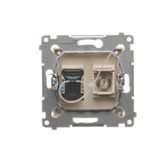 IP44 single socket outlets with Schuko earthing, with frame seal - transparent flap, module, 16A, quick connection, graphite mat