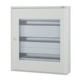 BF-OT-3/72-G-C Complete surface-mounted flat distribution board with window, grey, 24 SU per row, 3 rows, type C