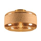 PANTILO ROPE 27, wall and ceiling-mounted light, cylindrical, 1x max. 15W E27, gold