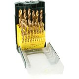 25-piece HSS-TiN metal drill bit set