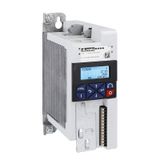 Variable speed drive, VLA1 type, single-phase, supply 200...240VAC (50/60Hz). Built-in EMC suppressor, Cat. C2, 0.25kW
