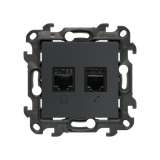 Computer socket RJ45 category 5e + telephone socket RJ12, (module), Simon 24, IP20, graphite mat