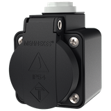 Wall mount. rec. 16A2p+PE IP44