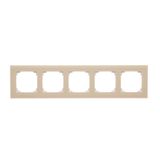 Quintuple frame, glass, frosted cream glass