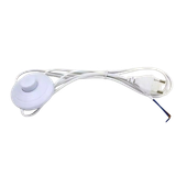 Flat cable 3m, 2* 0,75 mm² with foot switch and EU plug, white
