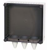 KST44-125 Panel enclosure, with gland plate and cable glands, HxWxD=375x375x150mm
